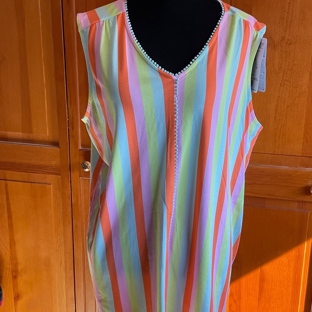 Lands' End Multicolor Striped Tank Top